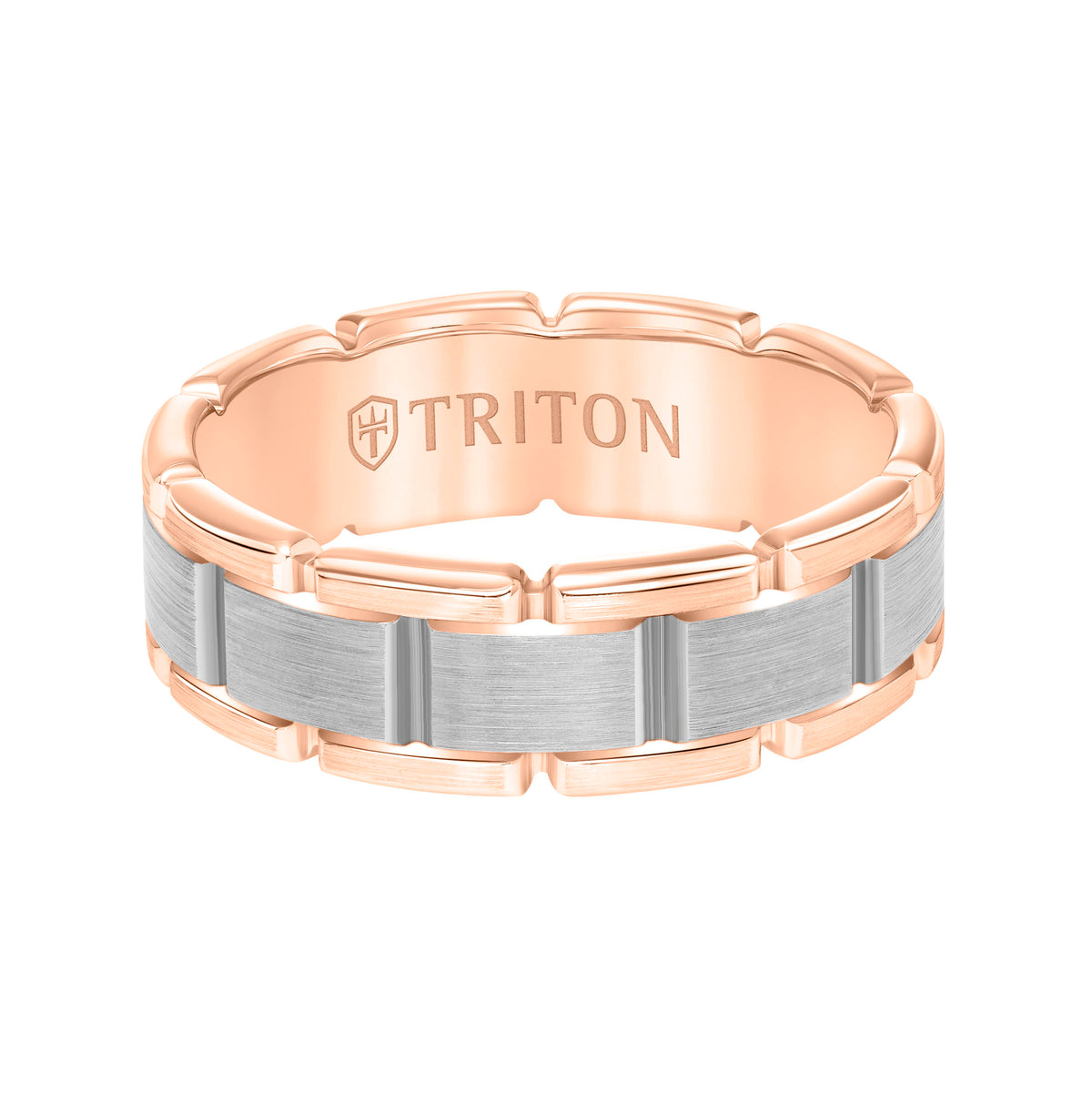 Satin Finish Steel Edge Contemporary Wedding Band