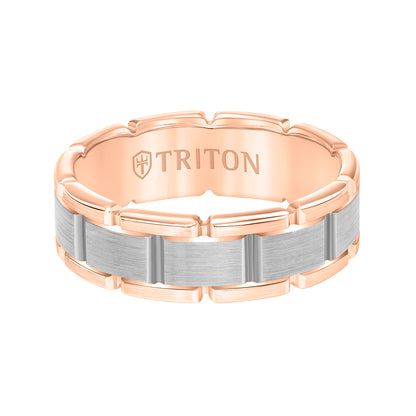 Satin Finish Steel Edge Contemporary Wedding Band