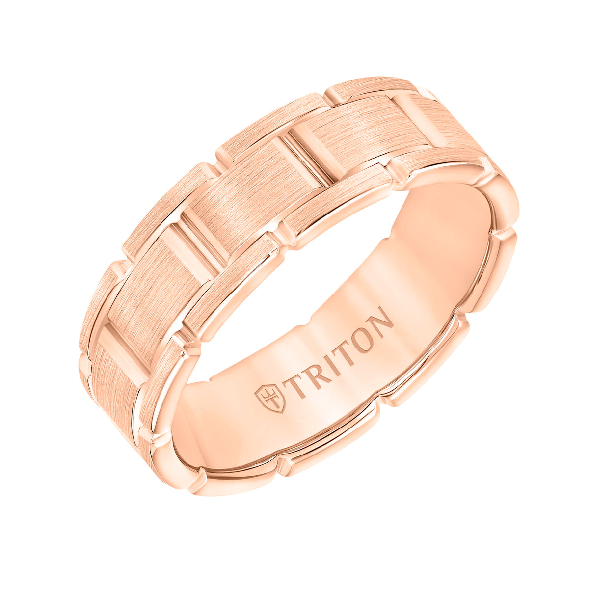 Satin Finish Steel Edge Contemporary Wedding Band