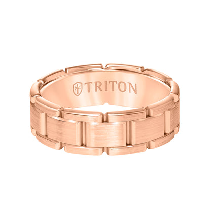 Satin Finish Steel Edge Contemporary Wedding Band