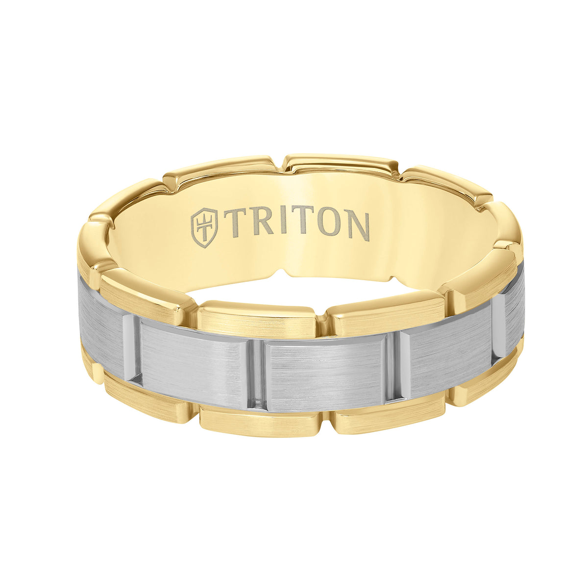 Satin Finish Steel Edge Contemporary Wedding Band