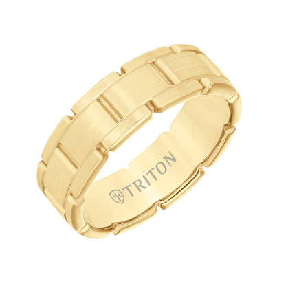 Satin Finish Steel Edge Contemporary Wedding Band