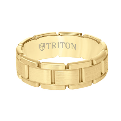 Satin Finish Steel Edge Contemporary Wedding Band