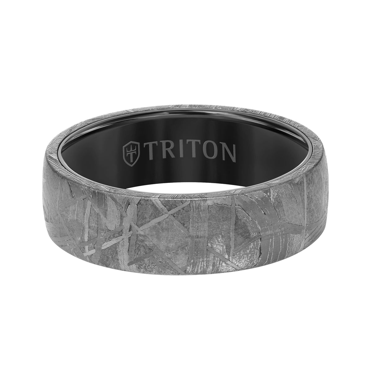 Flat Edge Meteorite Top Contemporary Wedding Band