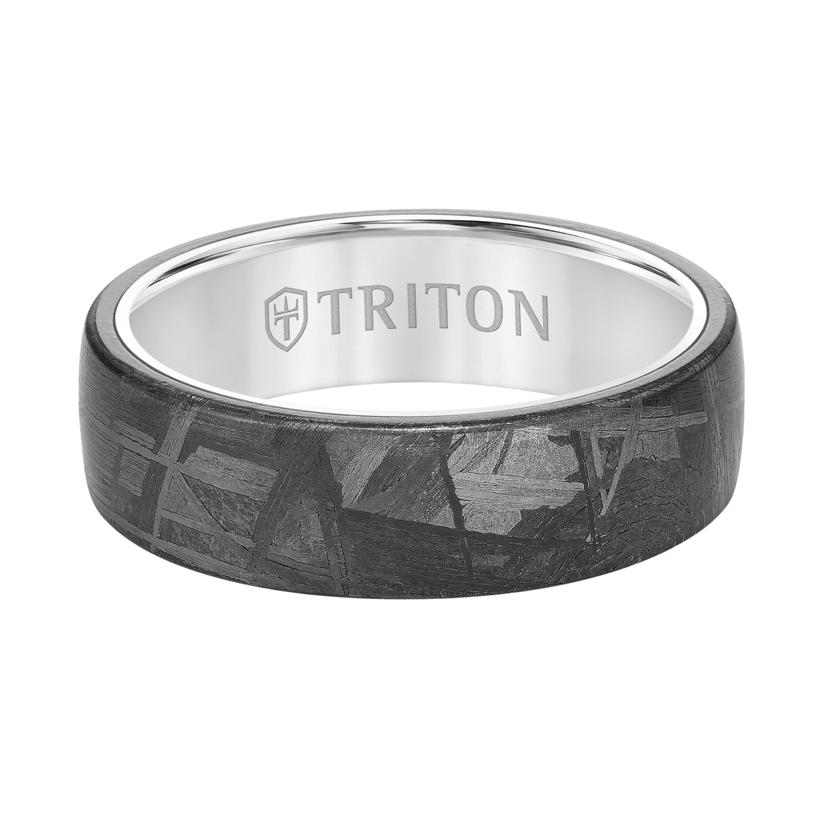 Flat Edge Meteorite Top Contemporary Wedding Band