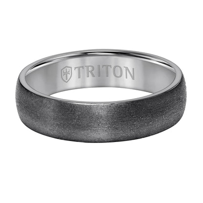 Brush Finish Flat Edge Contemporary Wedding Band