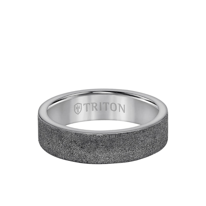 Triton 6 MM Tantalum Ring - Sandblasted Finish and Flat Edge