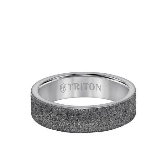 Triton 6 MM Tantalum Ring - Sandblasted Finish and Flat Edge