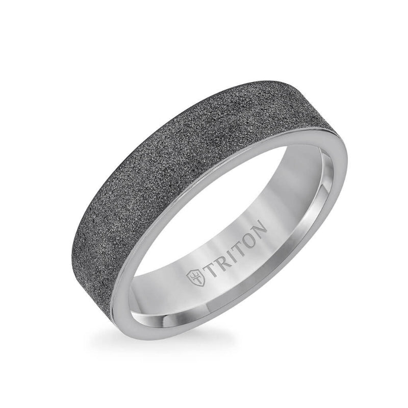 Triton 6 MM Tantalum Ring - Sandblasted Finish and Flat Edge