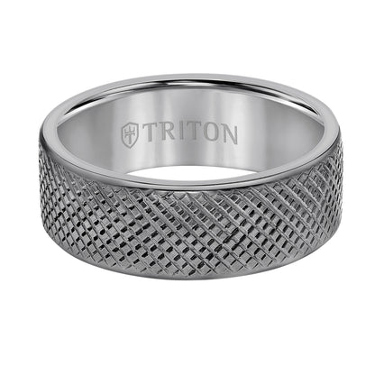 8MM Tantalum Ring - Brush Finish and Flat Edge