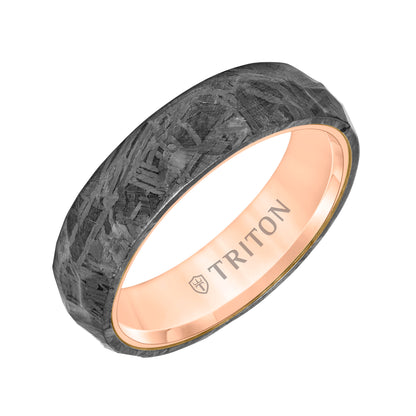 Flat Edge Meteorite Top Contemporary Wedding Band