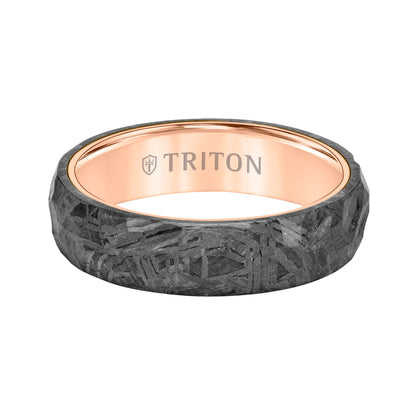 Flat Edge Meteorite Top Contemporary Wedding Band