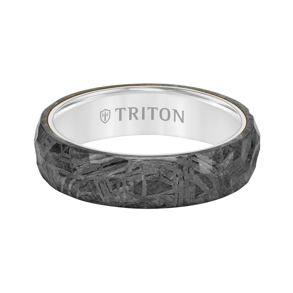 Flat Edge Meteorite Top Contemporary Wedding Band