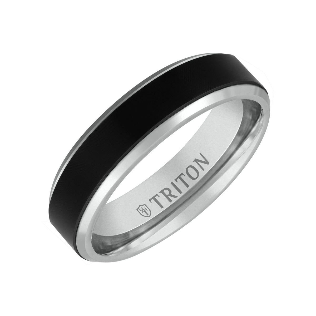 6MM 18K Gold Bevel Edge with Black Titanium Insert