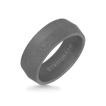 Triton 8MM Tungsten RAW Ring - Sandblasted Matte Finish and Knife Edge