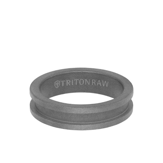 Triton 6MM Tungsten RAW Ring - Sandblasted Matte Finish and Slot Profile