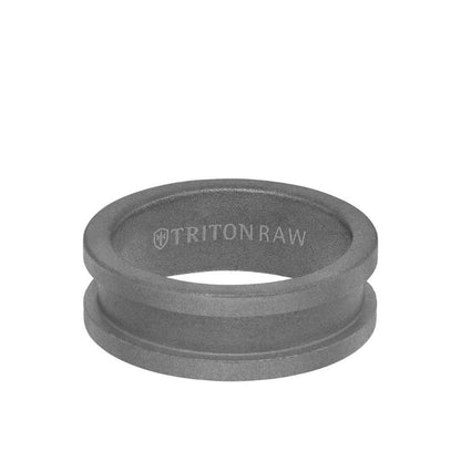 Triton 8MM Tungsten RAW Ring - Sandblasted Matte Finish and Slot Profile