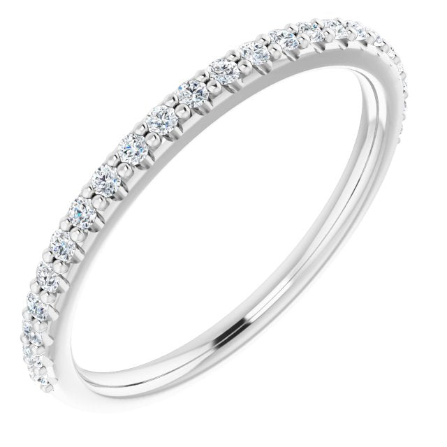 14K White 1/4 CTW Diamond Band for 7x7 mm Cushion Ring