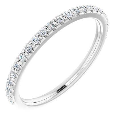 14K White 1/4 CTW Diamond Band for 7x7 mm Cushion Ring