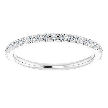 14K White 1/4 CTW Diamond Band for 7x7 mm Cushion Ring