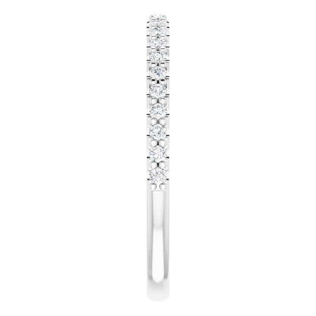 14K White 1/4 CTW Diamond Band for 7x7 mm Cushion Ring