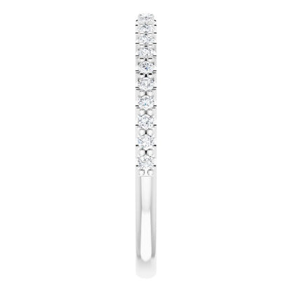 14K White 1/4 CTW Diamond Band for 7x7 mm Cushion Ring