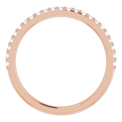 14K Rose 1/4 CTW Diamond Band for 7x5 mm Emerald Ring