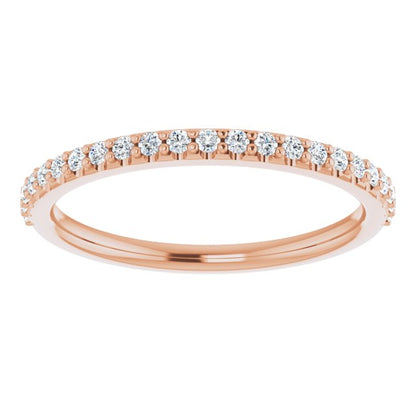 14K Rose 1/4 CTW Diamond Band for 7x5 mm Emerald Ring