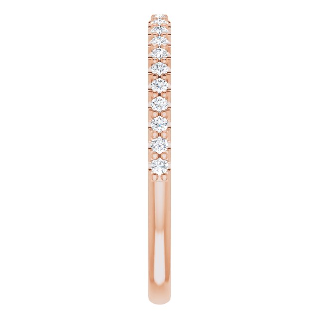14K Rose 1/4 CTW Diamond Band for 7x5 mm Emerald Ring