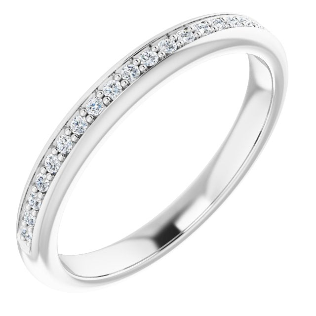 14K White 1/8 CTW Diamond Band for 6 mm Square Ring