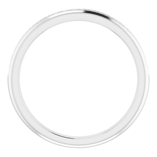 14K White 1/8 CTW Diamond Band for 6 mm Square Ring