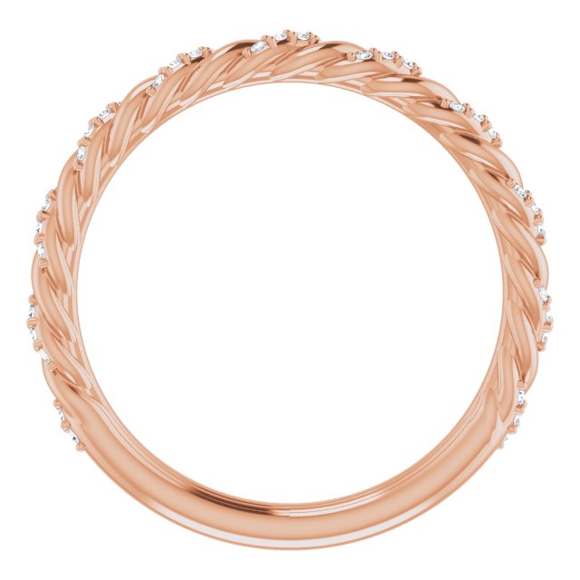 14K Rose 1/8 CTW Diamond Pave Twisted Anniversary Band
