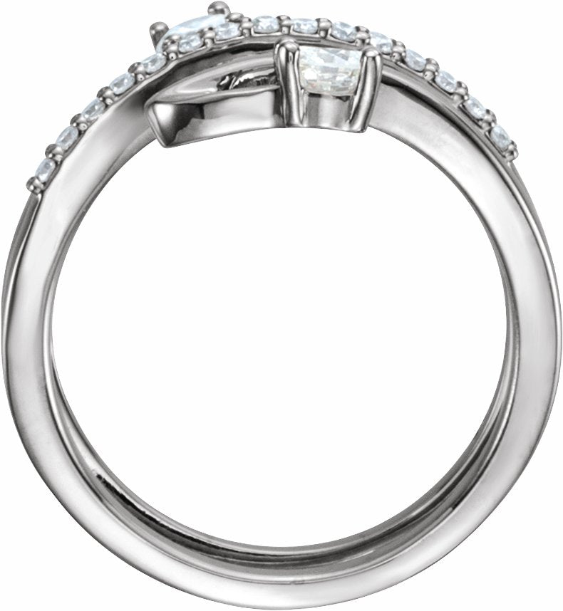 14K White 1/3 CTW Diamond Freeform Ring