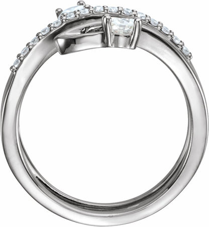 14K White 1/3 CTW Diamond Freeform Ring