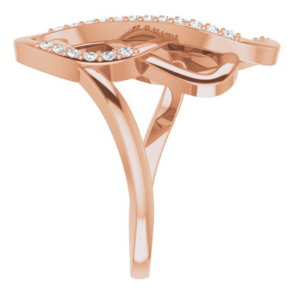 14K Rose 1/3 CTW Diamond Ring