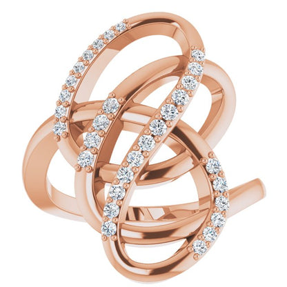 14K Rose 1/3 CTW Diamond Ring