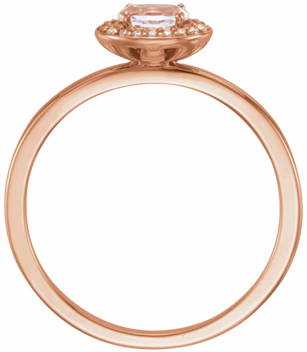 14K Rose Morganite & .05 CTW Diamond Ring