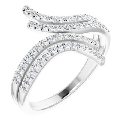 14K White 1/4 CTW Diamond Bypass Ring