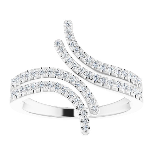 14K White 1/4 CTW Diamond Bypass Ring