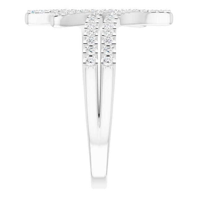 14K White 1/4 CTW Diamond Bypass Ring