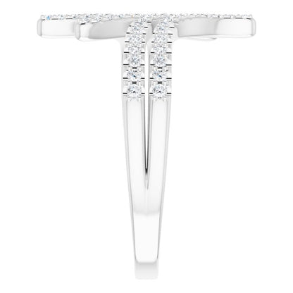 14K White 1/4 CTW Diamond Bypass Ring