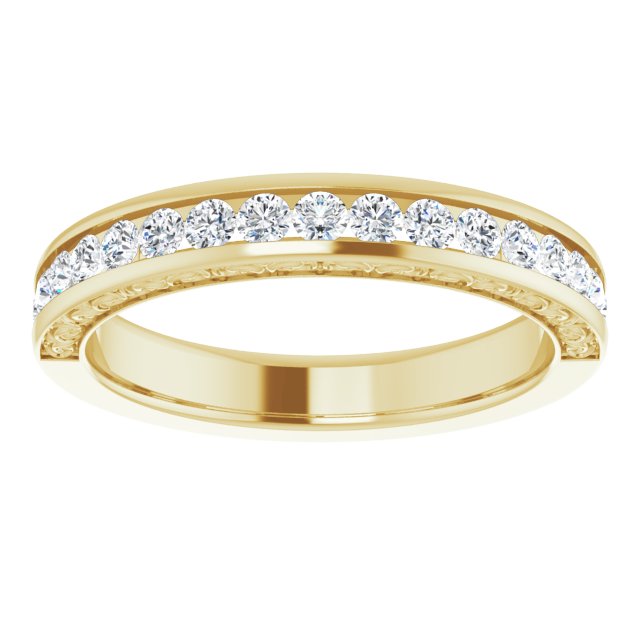 14K Yellow 1/2 CTW Round Diamond Anniversary Band
