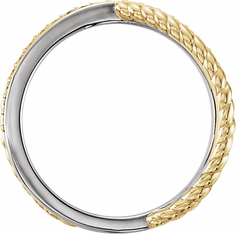 14K Yellow/White 1/5 CTW Diamond Criss-Cross Rope Ring