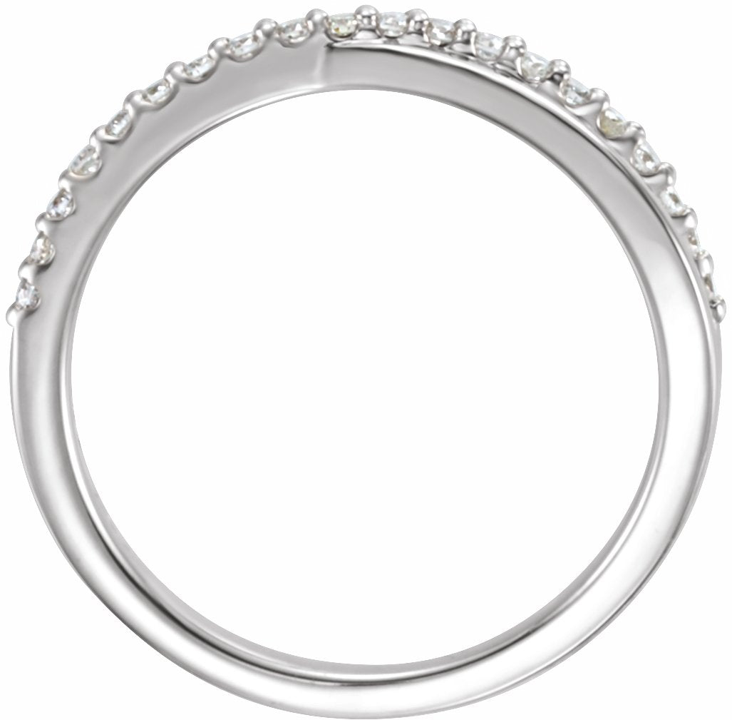 14K White 1/5 CTW Diamond Criss-Cross Ring