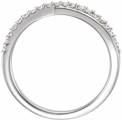 14K White 1/5 CTW Diamond Criss-Cross Ring