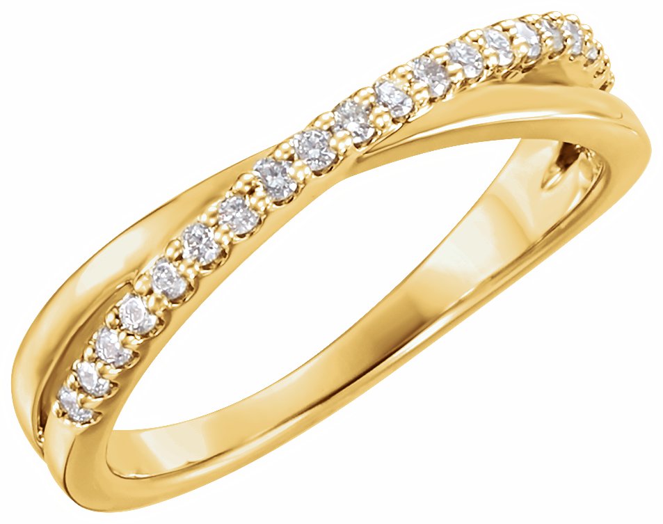 14K Yellow 1/5 CTW Diamond Criss-Cross Ring