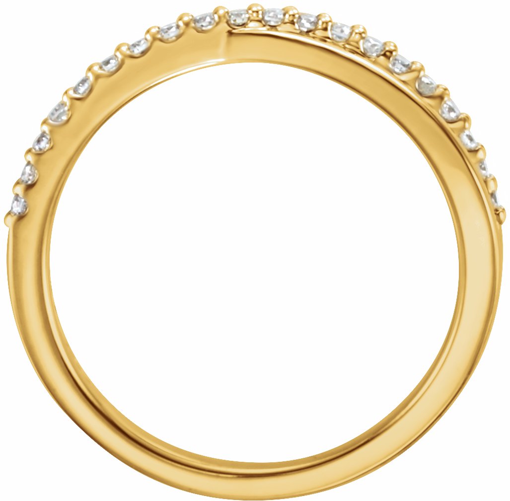 14K Yellow 1/5 CTW Diamond Criss-Cross Ring