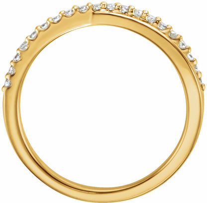 14K Yellow 1/5 CTW Diamond Criss-Cross Ring