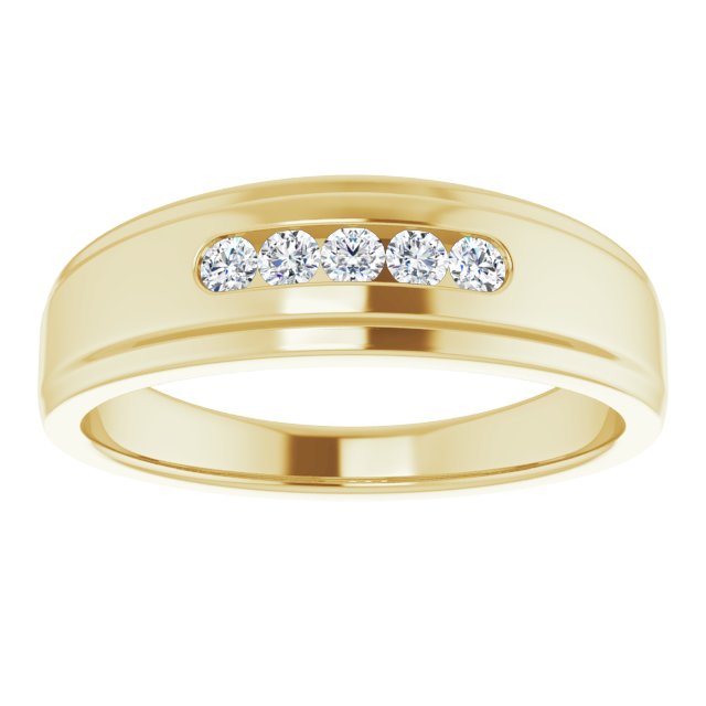 14K Yellow 1/4 CTW Diamond 5-Stone Band