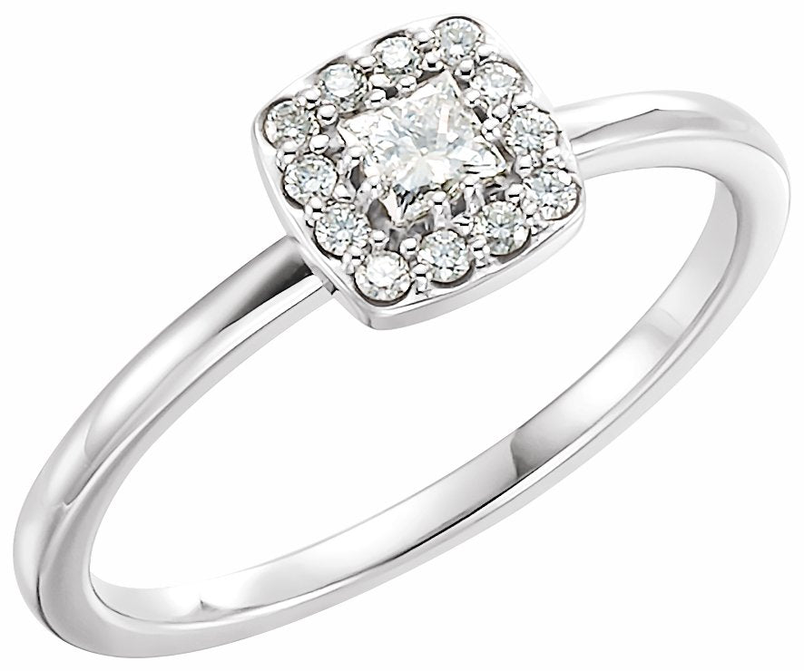 14K White 1/4 CTW Diamond Stackable Ring